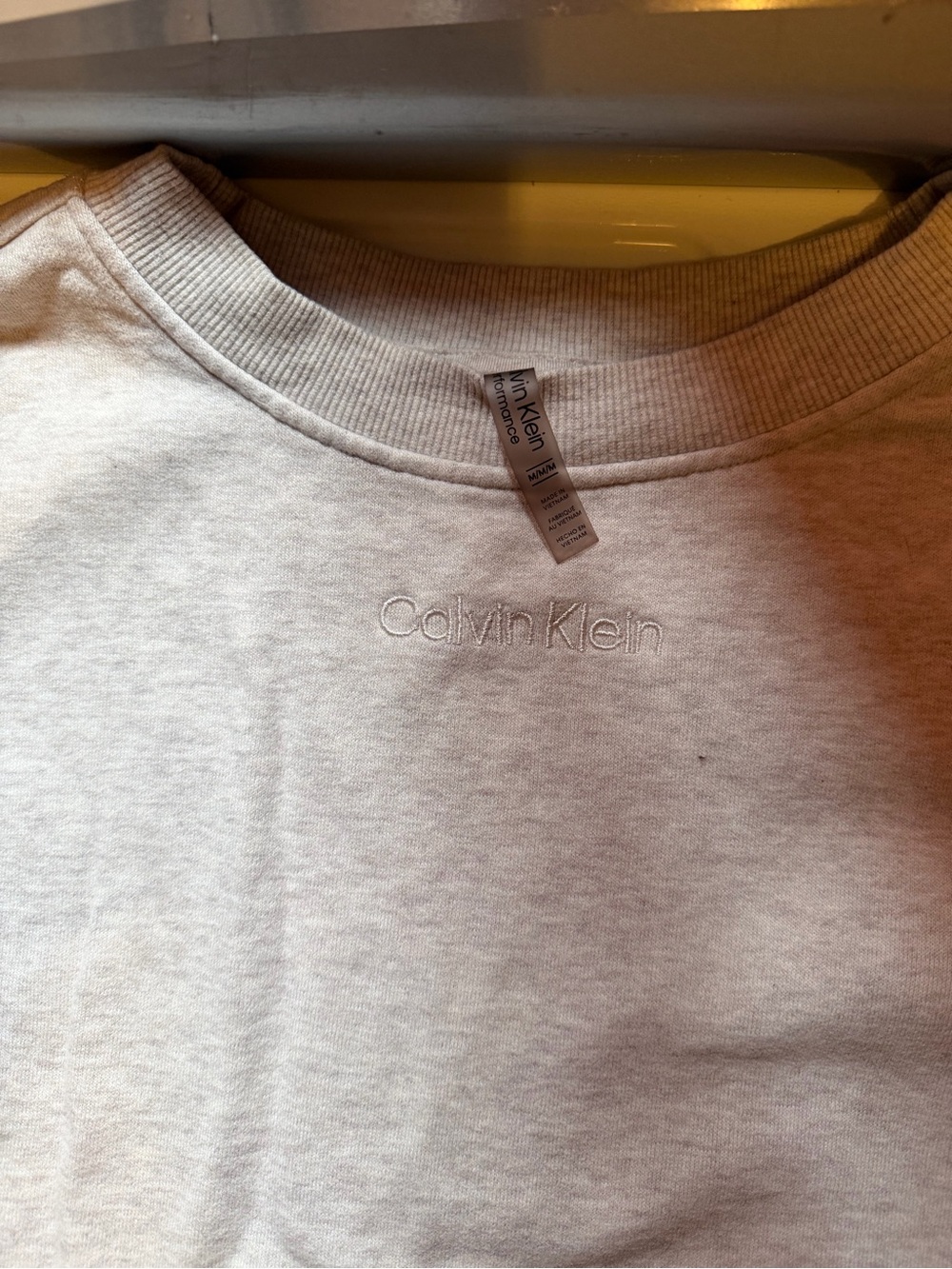Calvin Klein Light Beige Tonal Logo Crewneck Sweatshirt